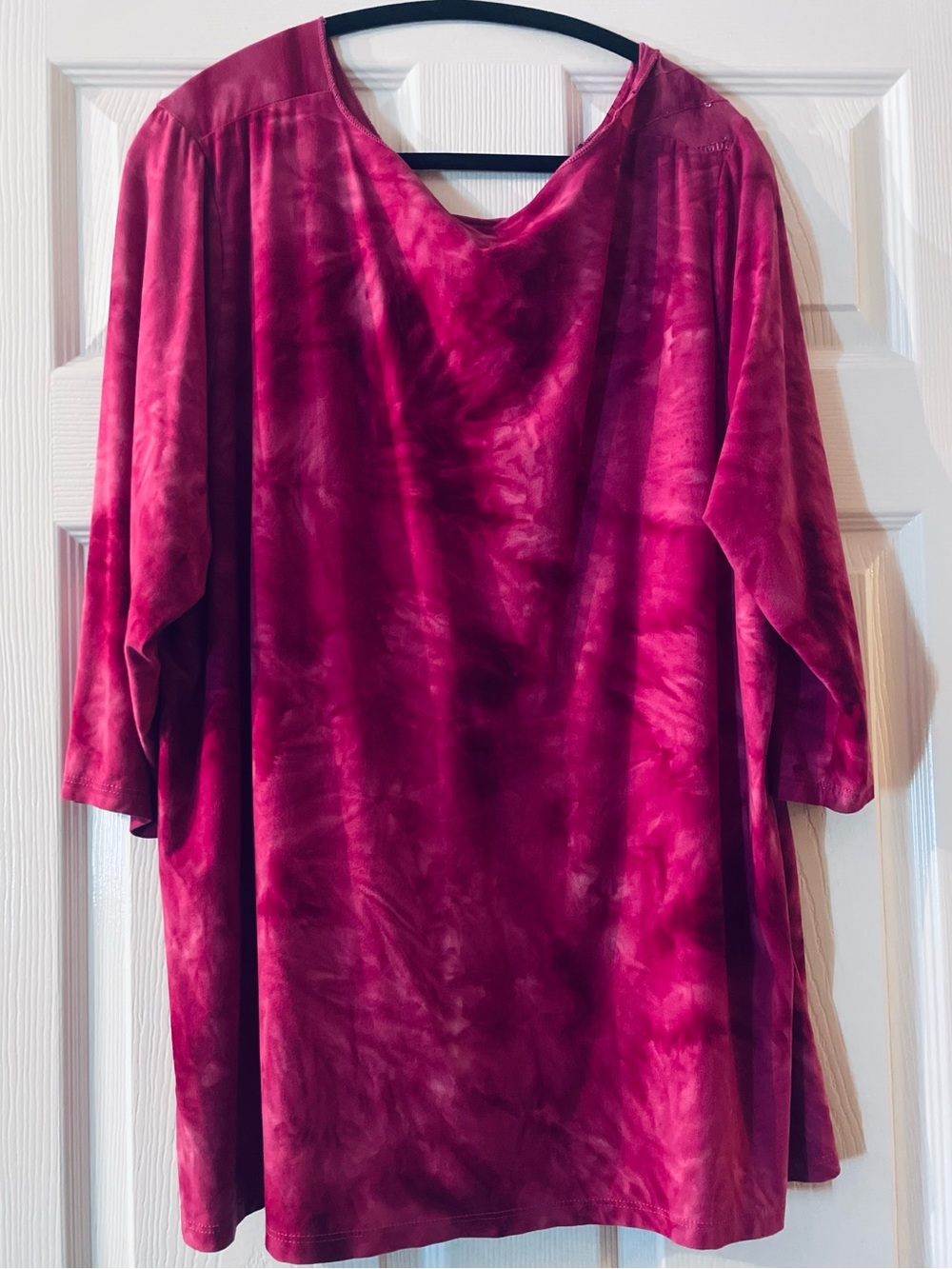 Catherines Pink Fuchsia Tie-Dye Festival Tunic, Sequin Embellished - Picture 5 of 7